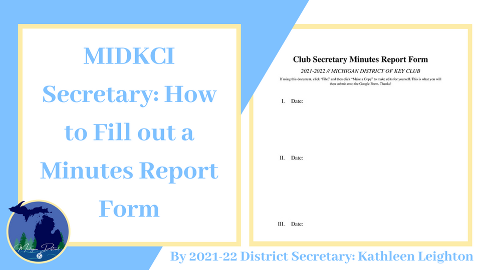 MIDKCI Secretary: Minutes Report Form